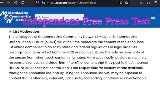 Screenshot of MCN.org a web site